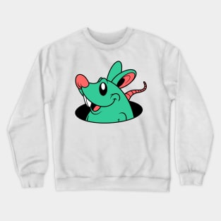 cute rat in the hole Crewneck Sweatshirt